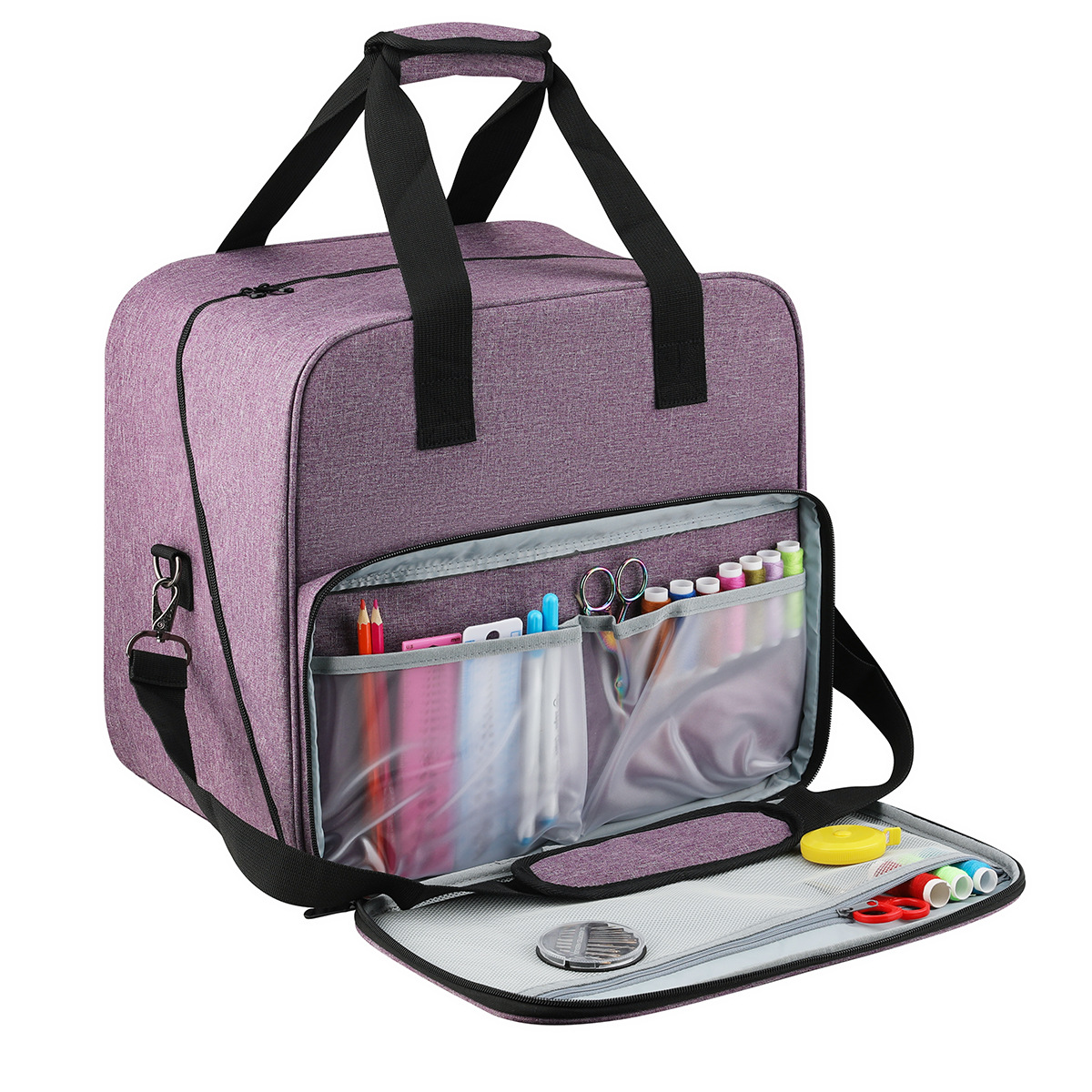 Travel Accessories To Sew - حقيبة ماكينة خياطة كبيرة لون رمادي
