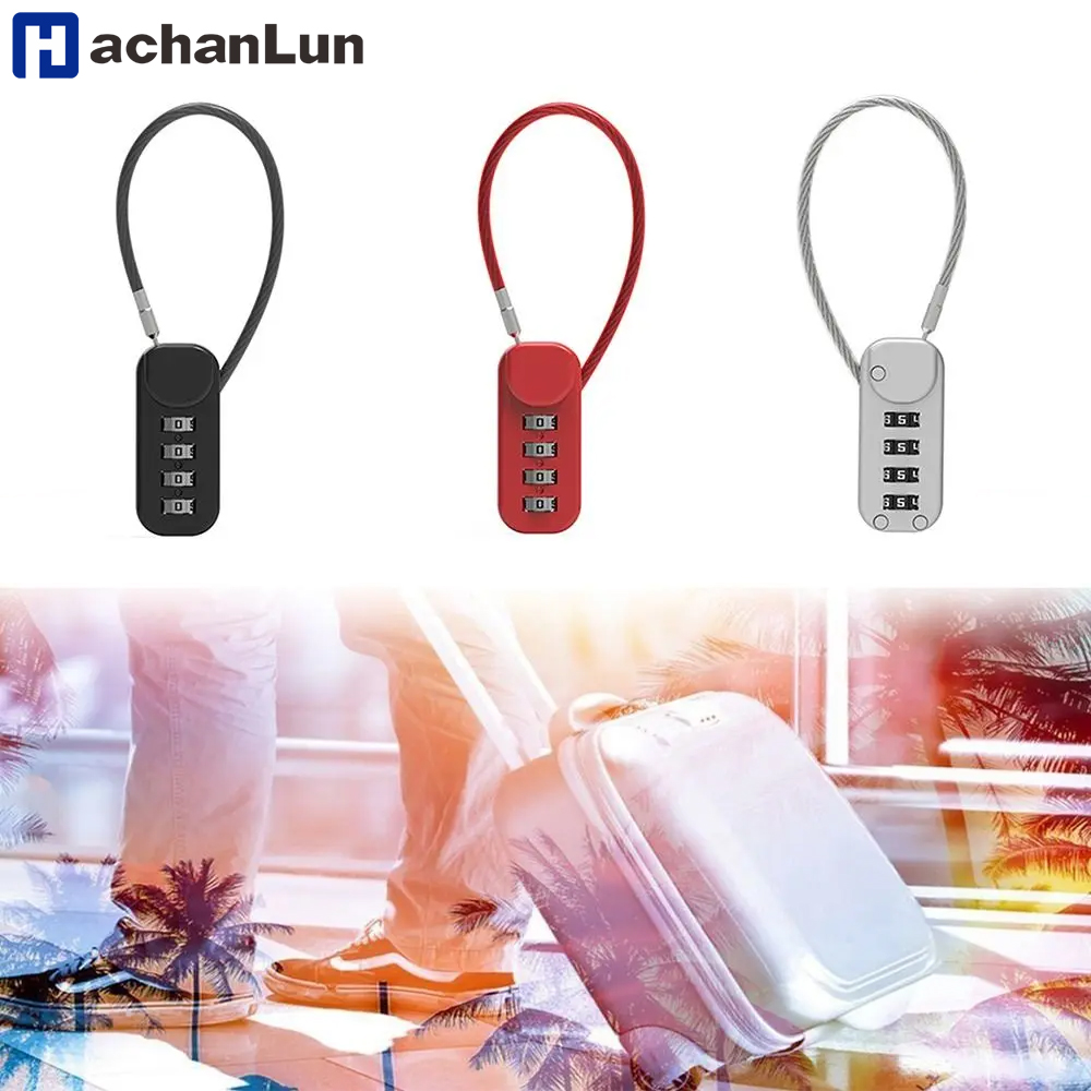 Cable Lock Combination - سبائك الزنك 4 أرقام قفل بكلمة