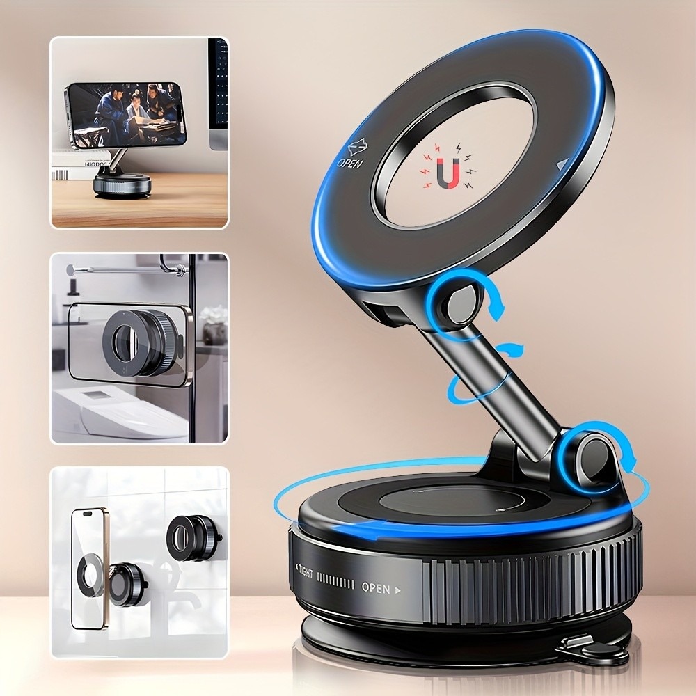 Travel Accessories Online - حامل هاتف مغناطيسي بكوب شفط، حامل