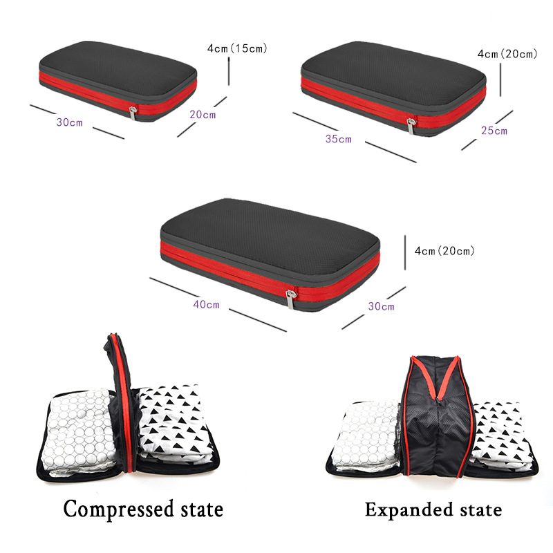 مكعبات تعبئة ضغط السفر مع حقيب - مراجعة Travel Accessories Organiser وسعره