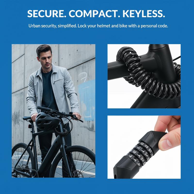 قفل خوذة بكلمة مرور من 4 أرقام - مراجعة Cable Lock Combination وسعره