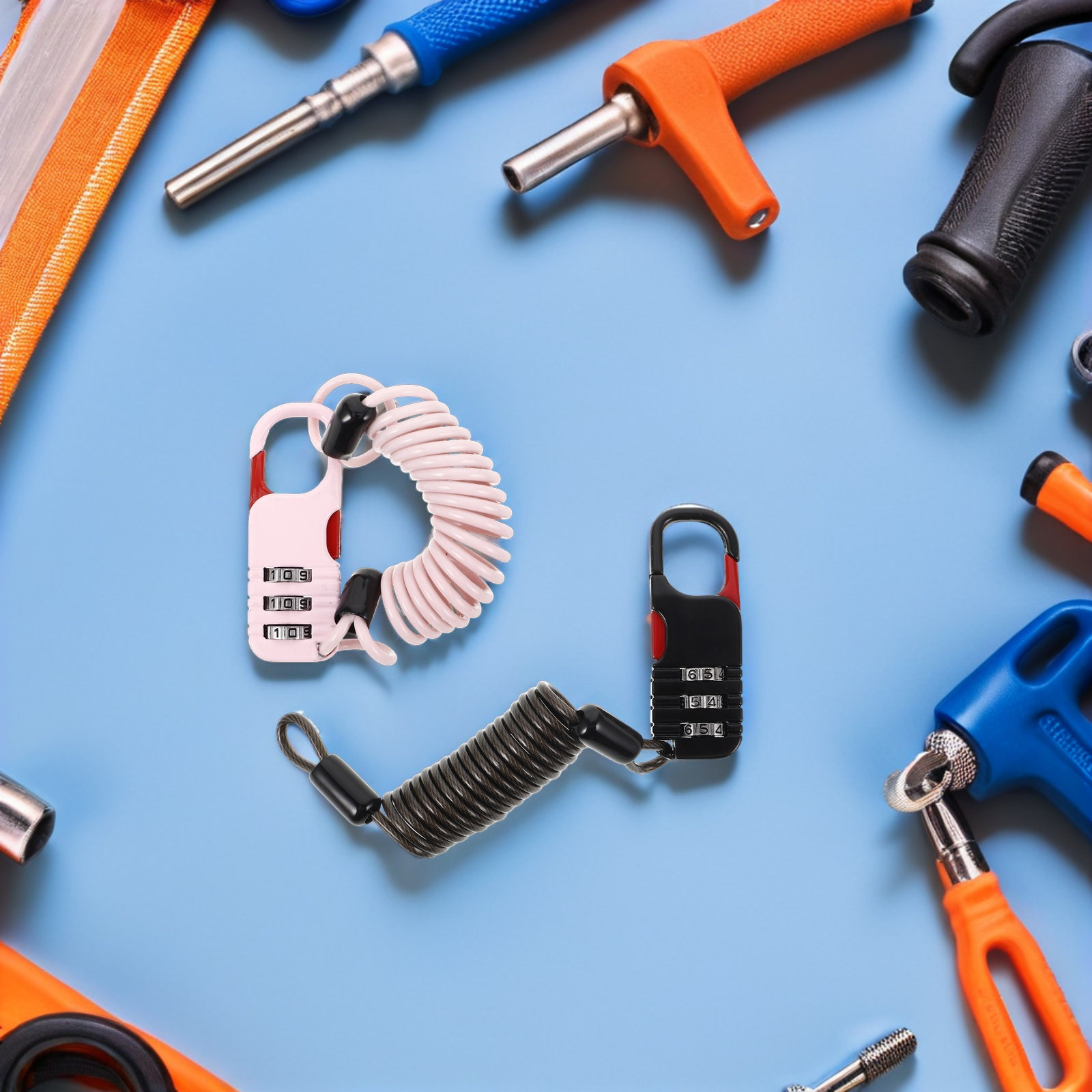 قطعتان من قفل الدراجة المضاد ل - مراجعة Cable Lock Combination وسعره
