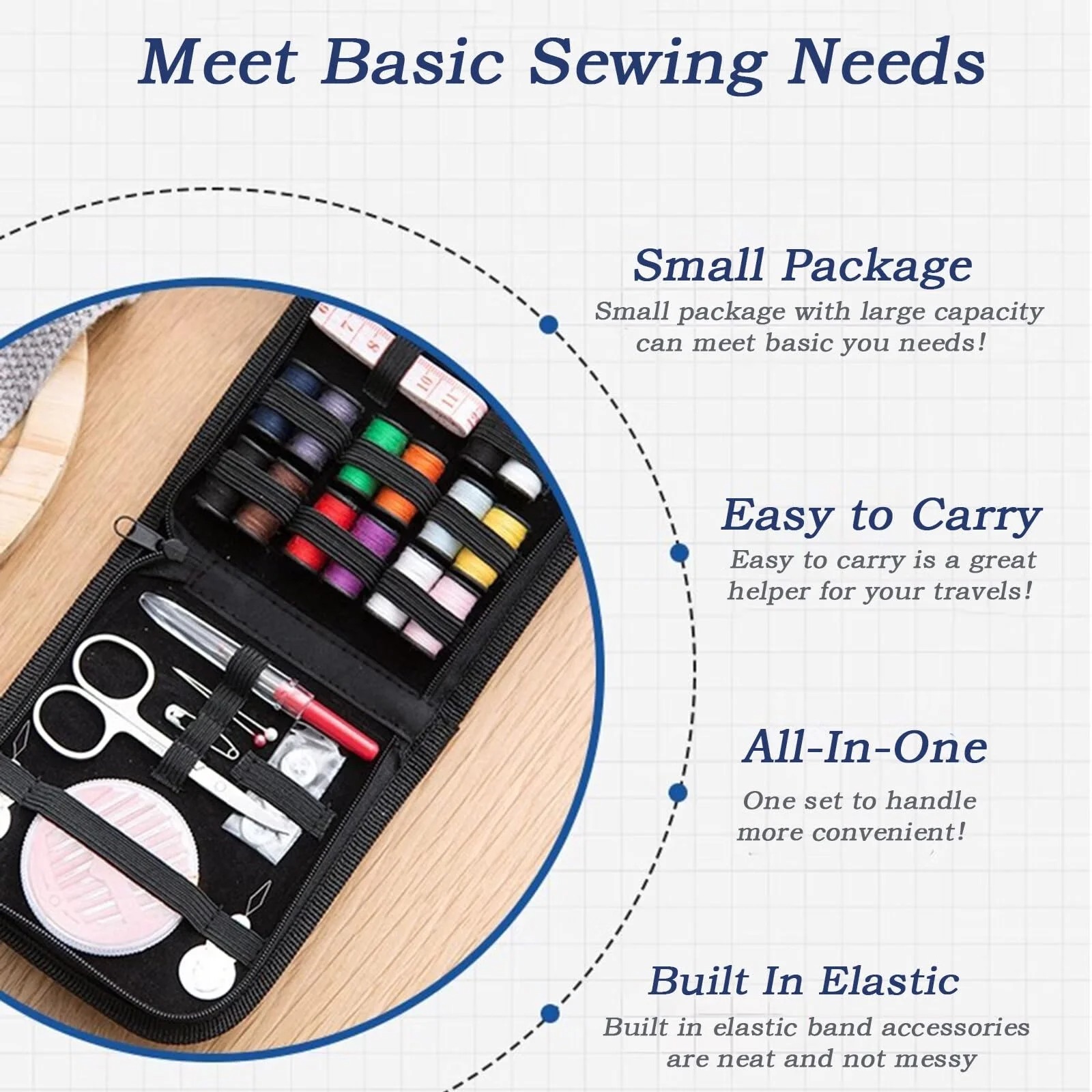 طقم خياطة للسفر، 59 قطعة، طقم  - مراجعة Travel Accessories To Sew وسعره