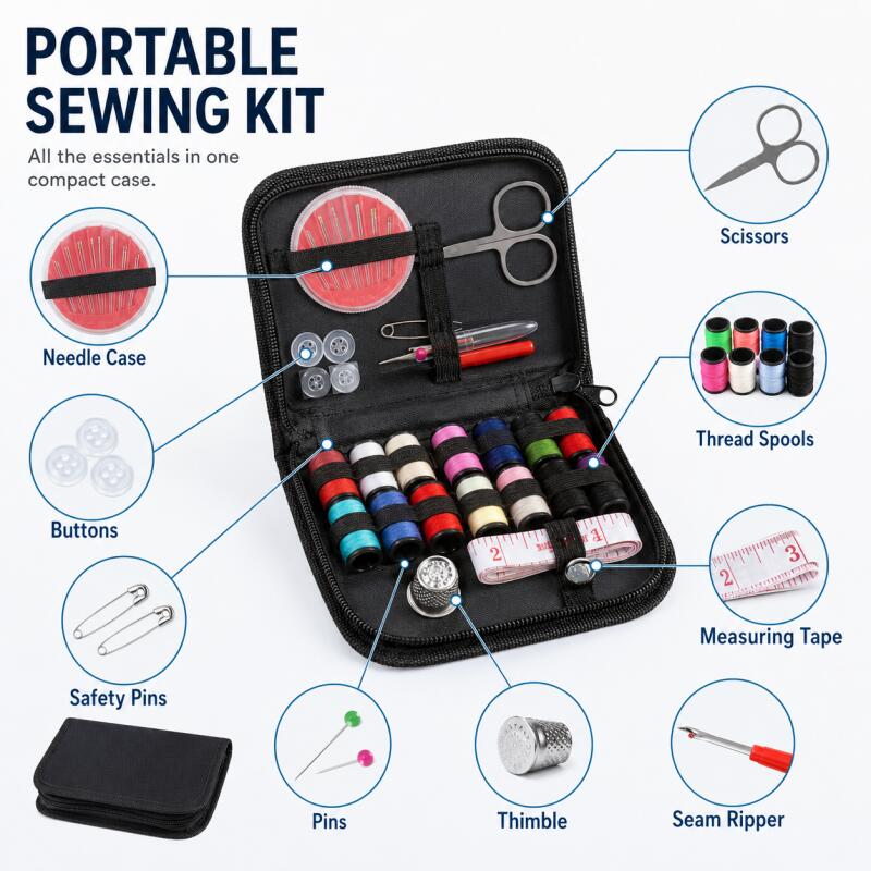 طقم خياطة محمول للمبتدئين والم - مراجعة Travel Accessories To Sew وسعره