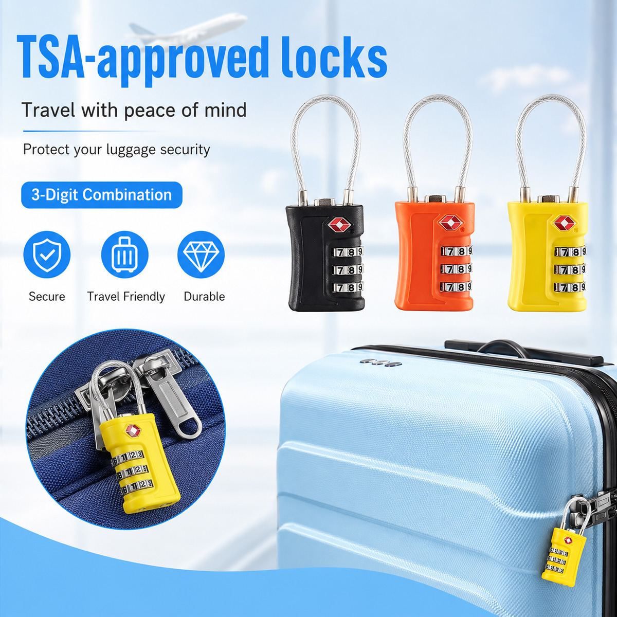 قفل أمتعة معتمد من TSA، قفل بك - مراجعة Cable Lock Combination وسعره