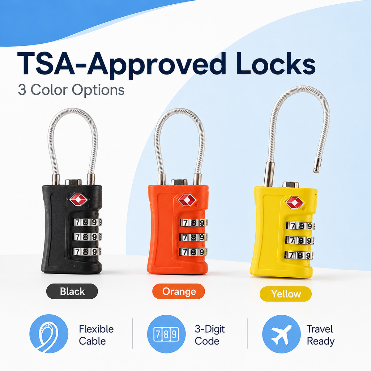 قفل أمتعة معتمد من TSA، قفل بك - مراجعة Cable Lock Combination وسعره