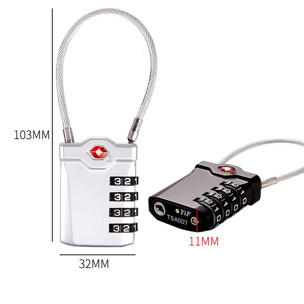 قفل صغير مقاوم للماء مع كابل،  - مراجعة Cable Lock Combination وسعره
