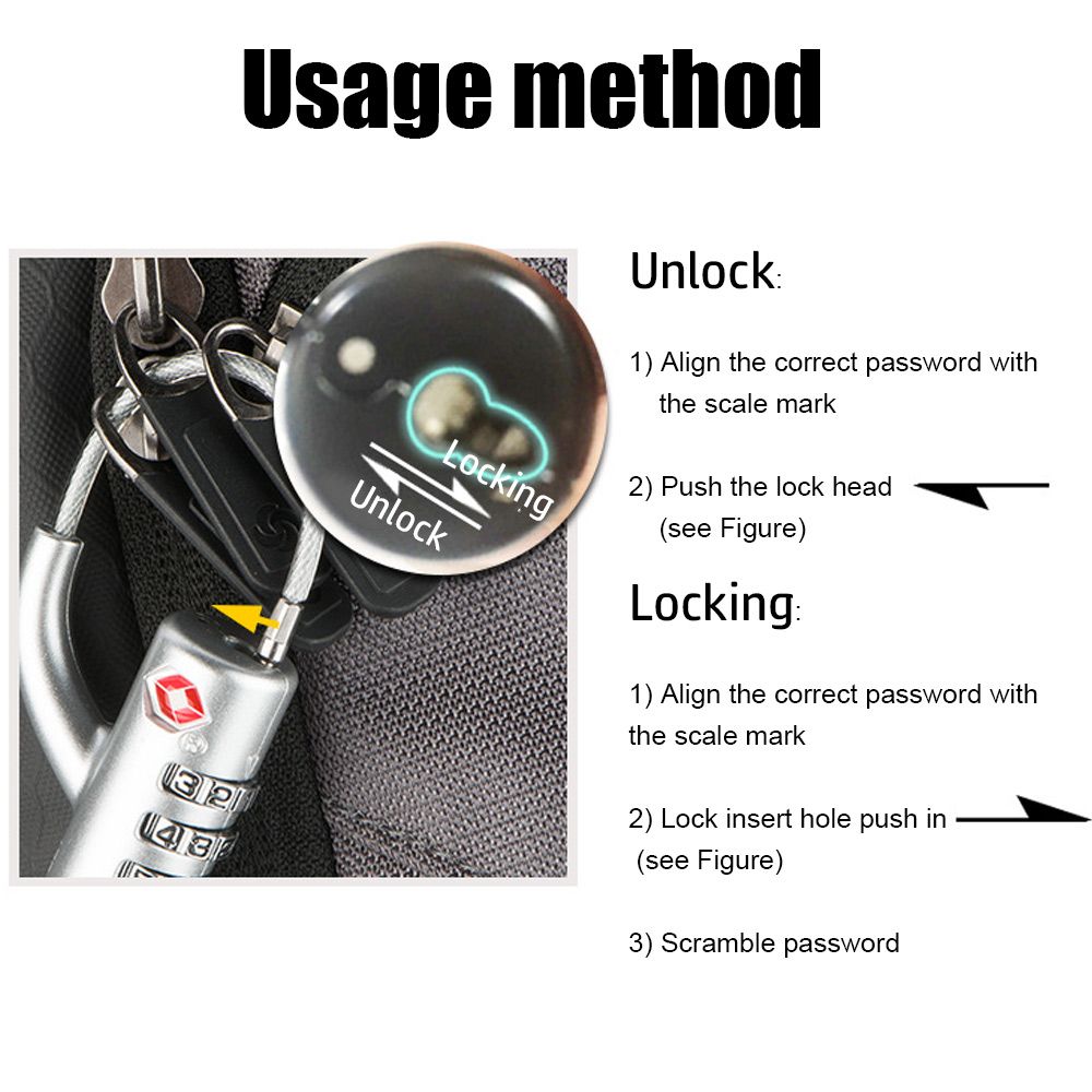قفل صغير مقاوم للماء، قفل محمو - مراجعة Cable Lock Combination وسعره