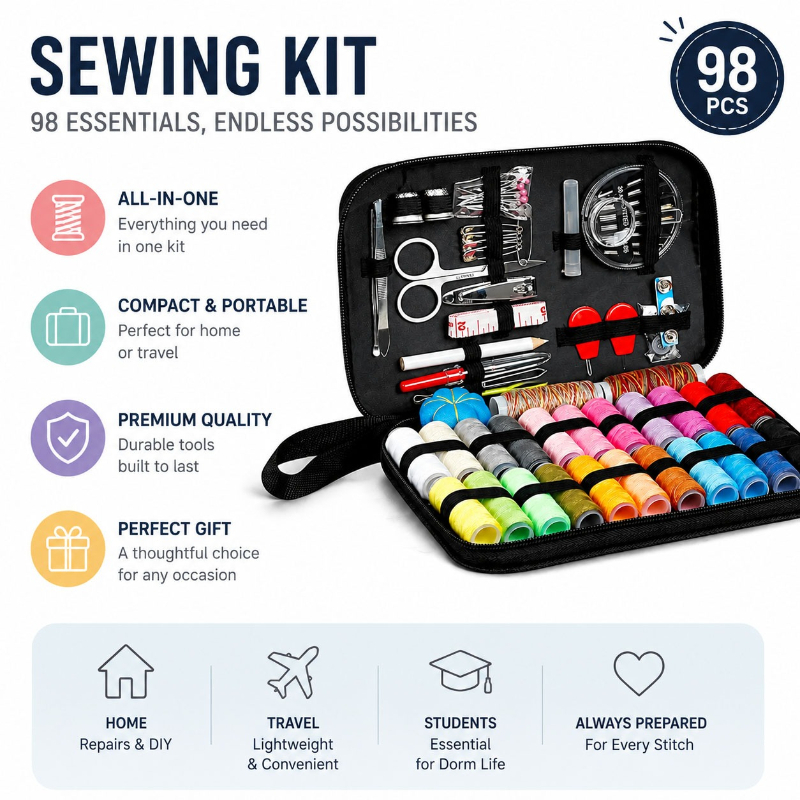 مجموعة أدوات الخياطة 68/98 قطع - مراجعة Travel Accessories To Sew وسعره