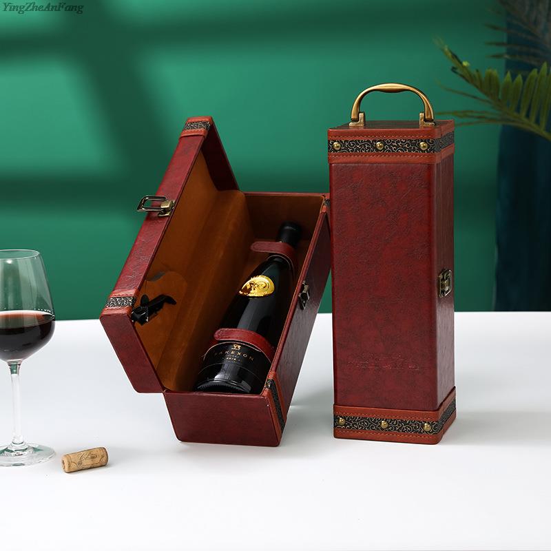 بو الجلود زجاجة النبيذ مربع حق - مراجعة Travel Accessories Organiser وسعره